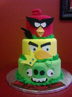 Angry Birds Themed Birthday Cake