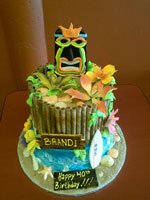 Hawaiian Beach Themed Birthday Cake