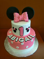 Pink Minnie Mouse Themed Birthday Cake